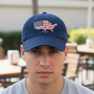 Faded Glory 2009 American Flag Slideback Hat Blue One Size Adjustable Patriotic